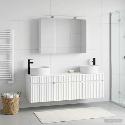 Bathroom Cabinet Set 4 pcs White Engineered Wood
