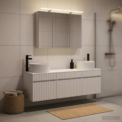 Bathroom Cabinet Set 4 pcs White Engineered Wood