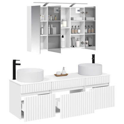 Bathroom Cabinet Set 4 pcs White 100 x 14.5 x 70 cm