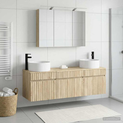 Bathroom Cabinet Set 4 pcs Sonoma Oak Engineered Wood