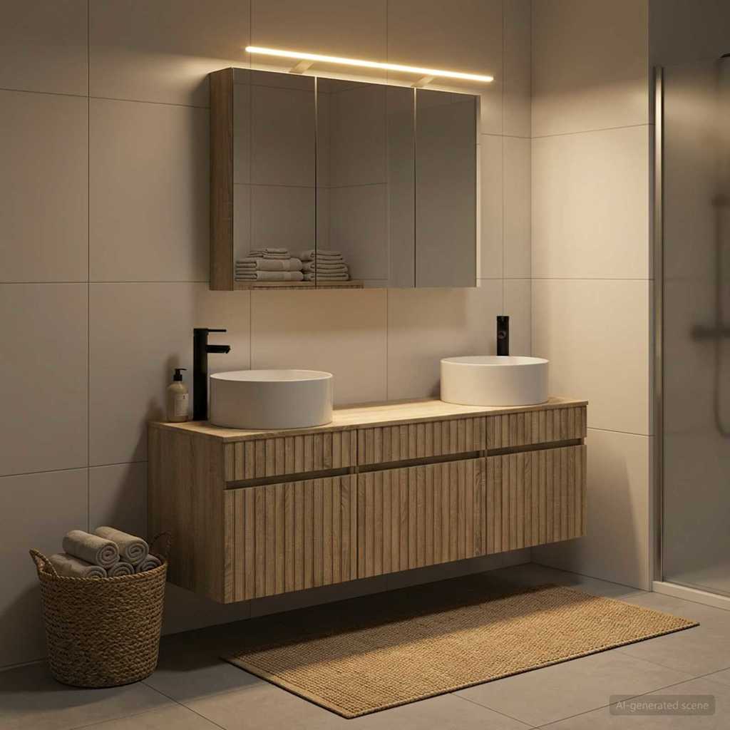 Bathroom Cabinet Set 4 pcs Sonoma Oak Engineered Wood