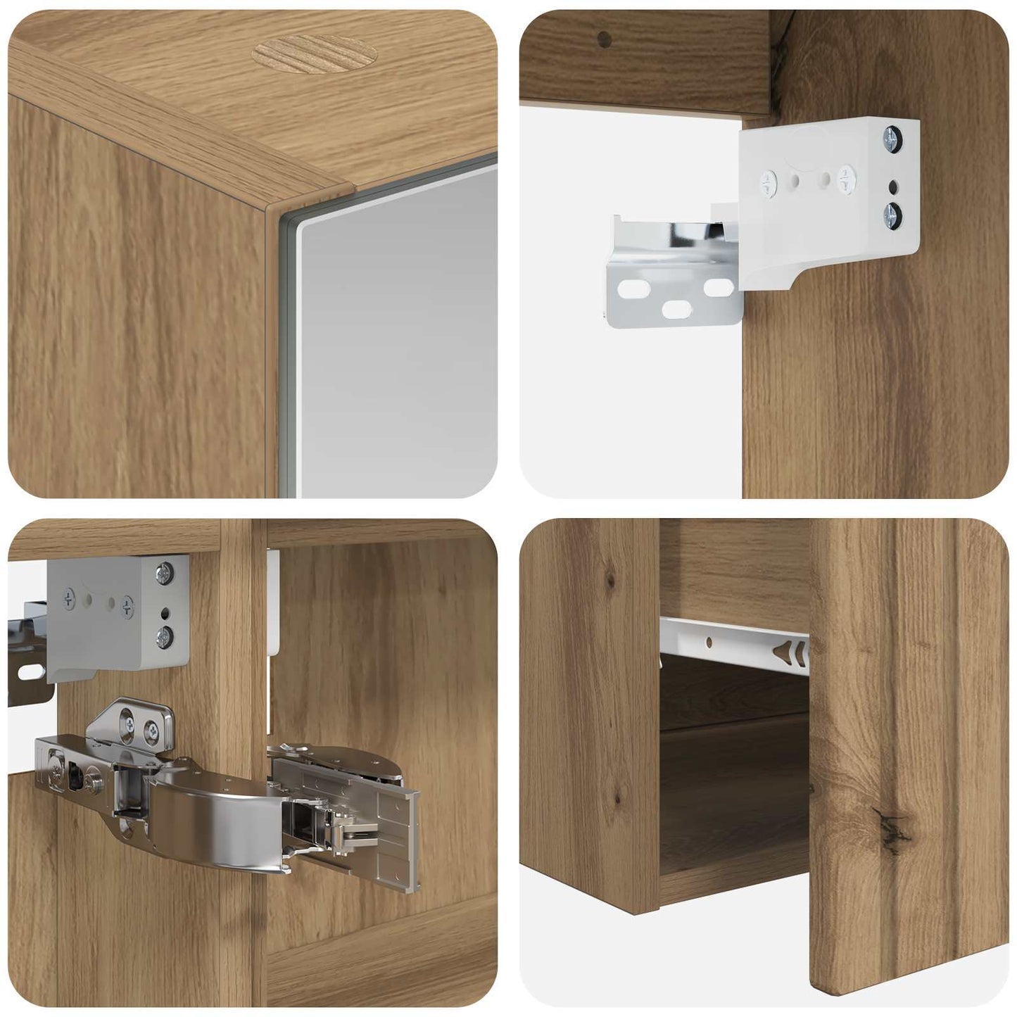 Bathroom Cabinet Set 4 pcs Artisan Oak Engineered Wood