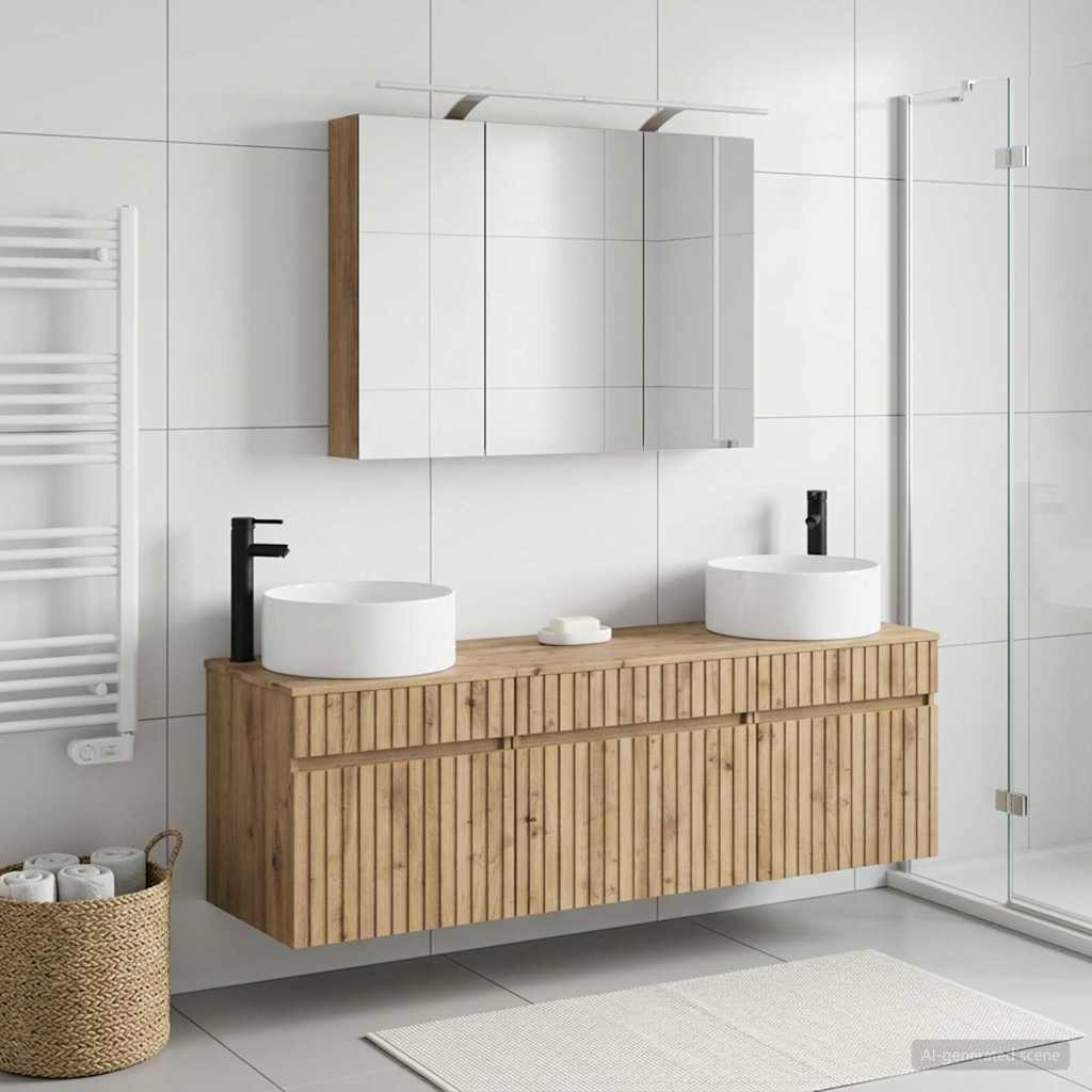 Bathroom Cabinet Set 4 pcs Artisan Oak Engineered Wood
