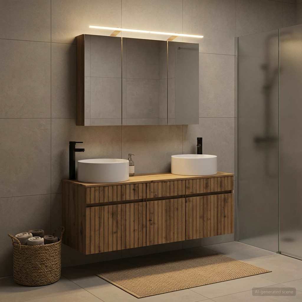Bathroom Cabinet Set 4 pcs Artisan Oak Engineered Wood