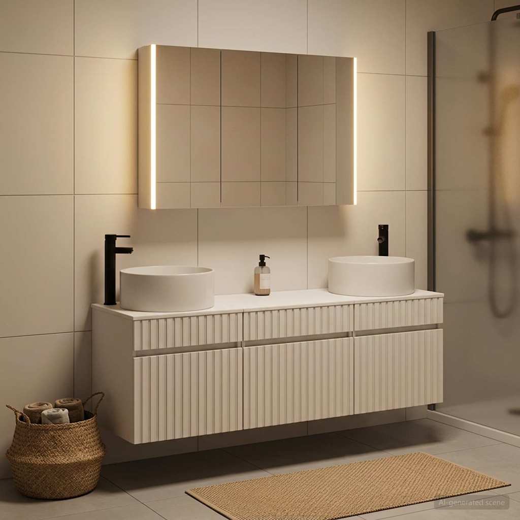 Bathroom Cabinet Set 4 pcs White Engineered Wood