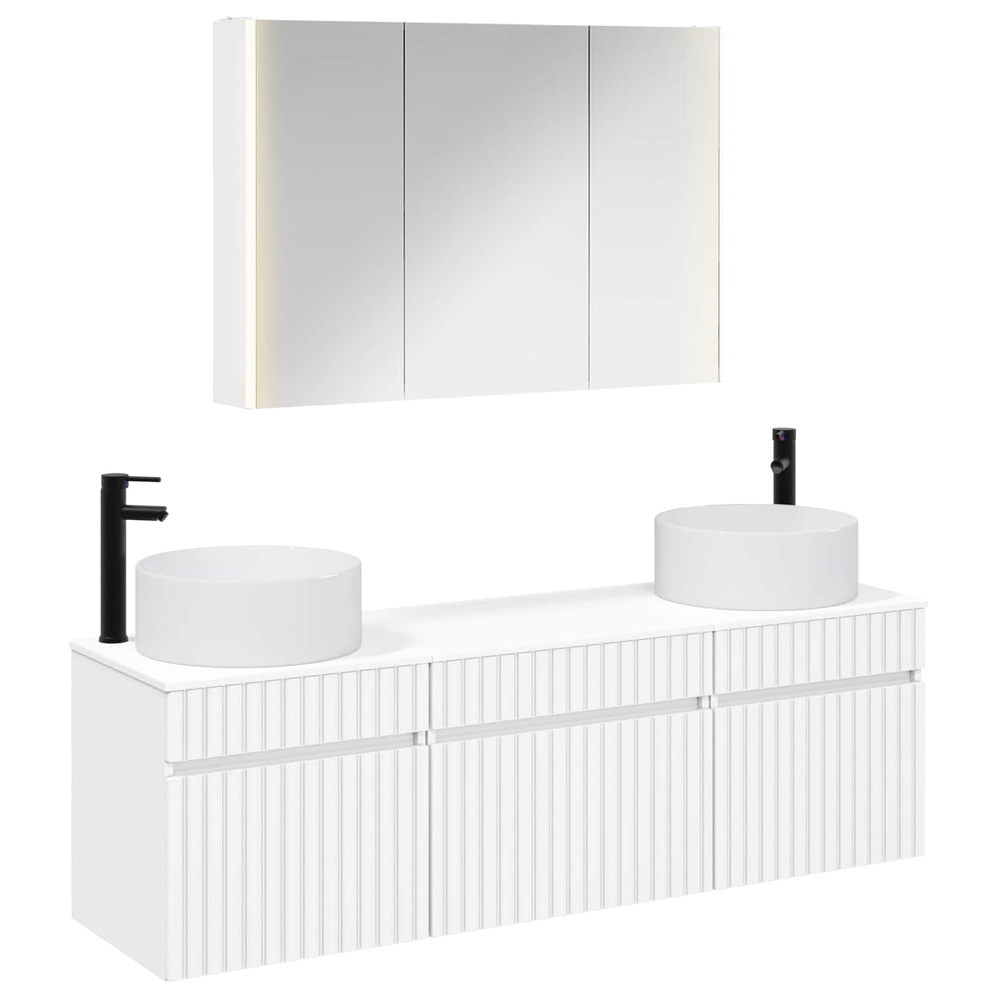 Bathroom Cabinet Set 4 pcs White 103.5 x 15.5 x 70 cm