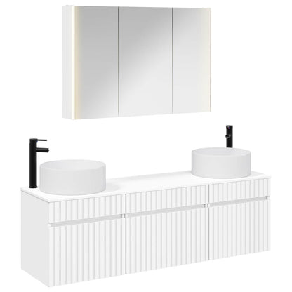 Bathroom Cabinet Set 4 pcs White 103.5 x 15.5 x 70 cm