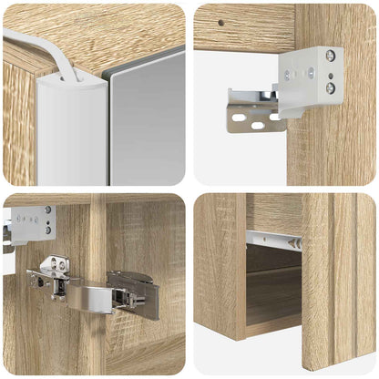 Bathroom Cabinet Set 4 pcs Sonoma Oak Engineered Wood