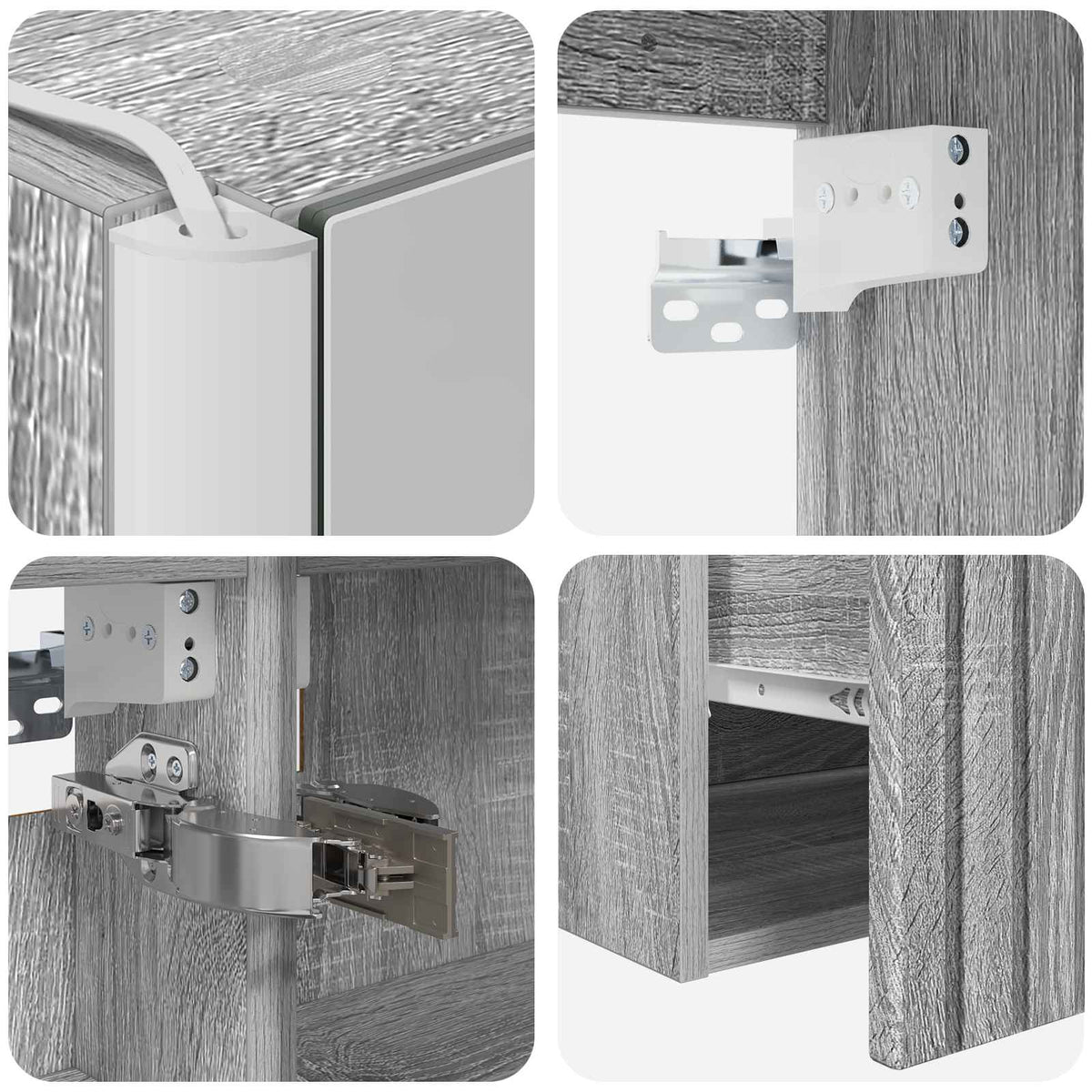 Bathroom Cabinet Set 4 pcs Grey Sonoma Engineered Wood