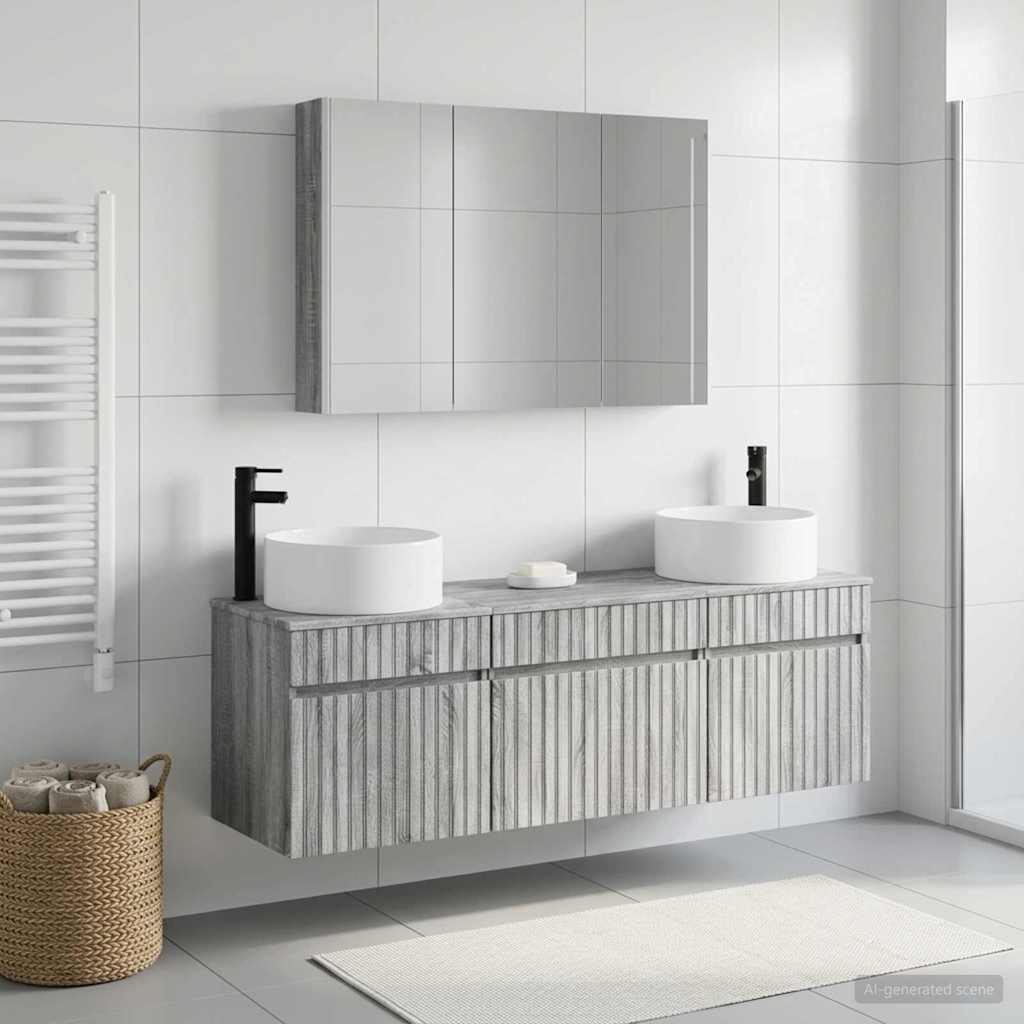 Bathroom Cabinet Set 4 pcs Grey Sonoma Engineered Wood