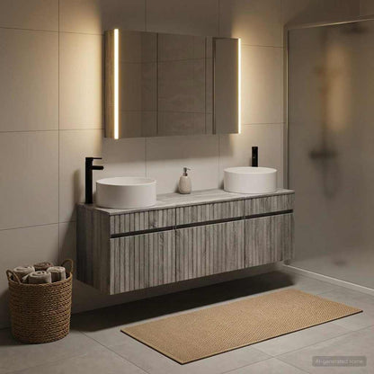 Bathroom Cabinet Set 4 pcs Grey Sonoma Engineered Wood