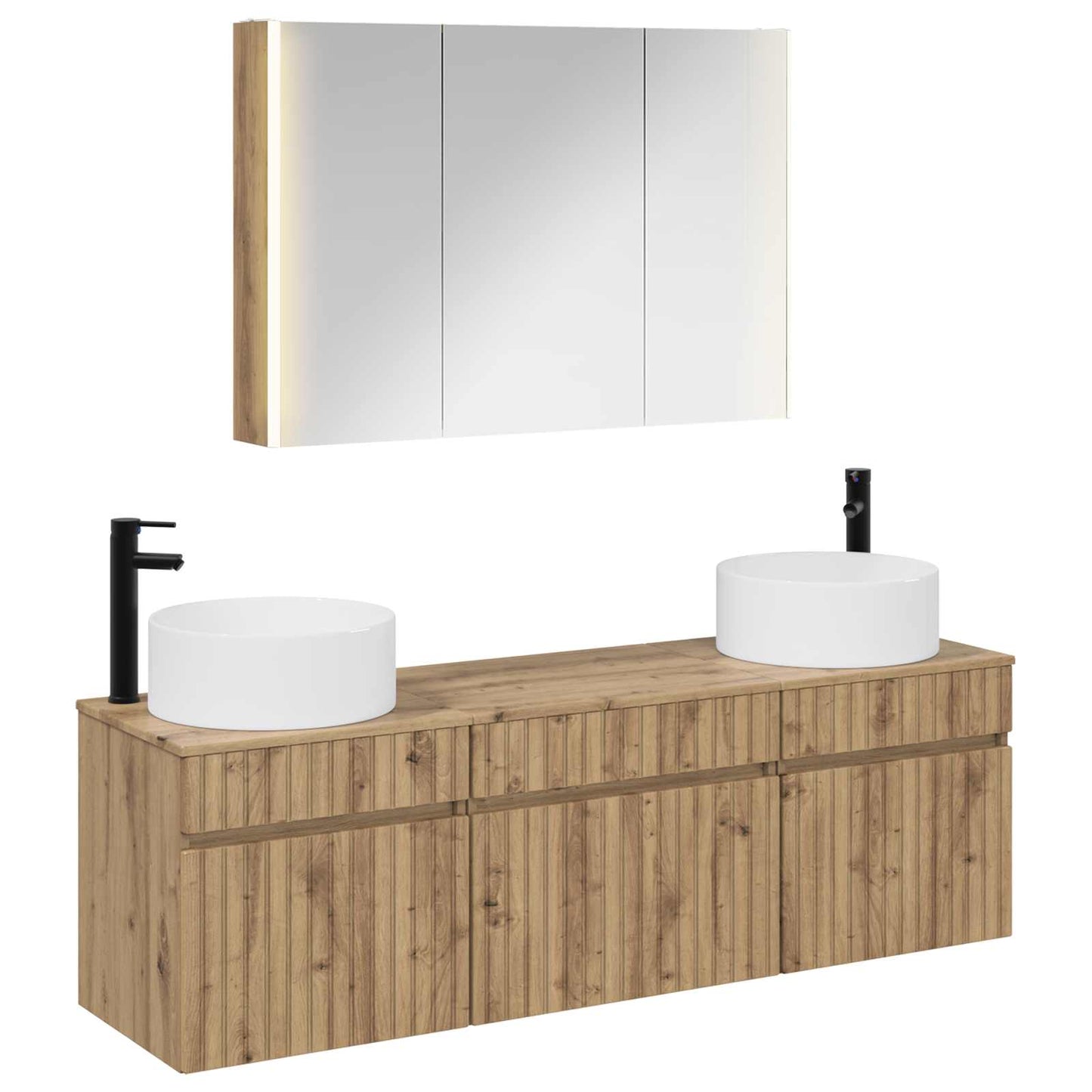 Bathroom Cabinet Set 4 pcs Artisan Oak Engineered Wood
