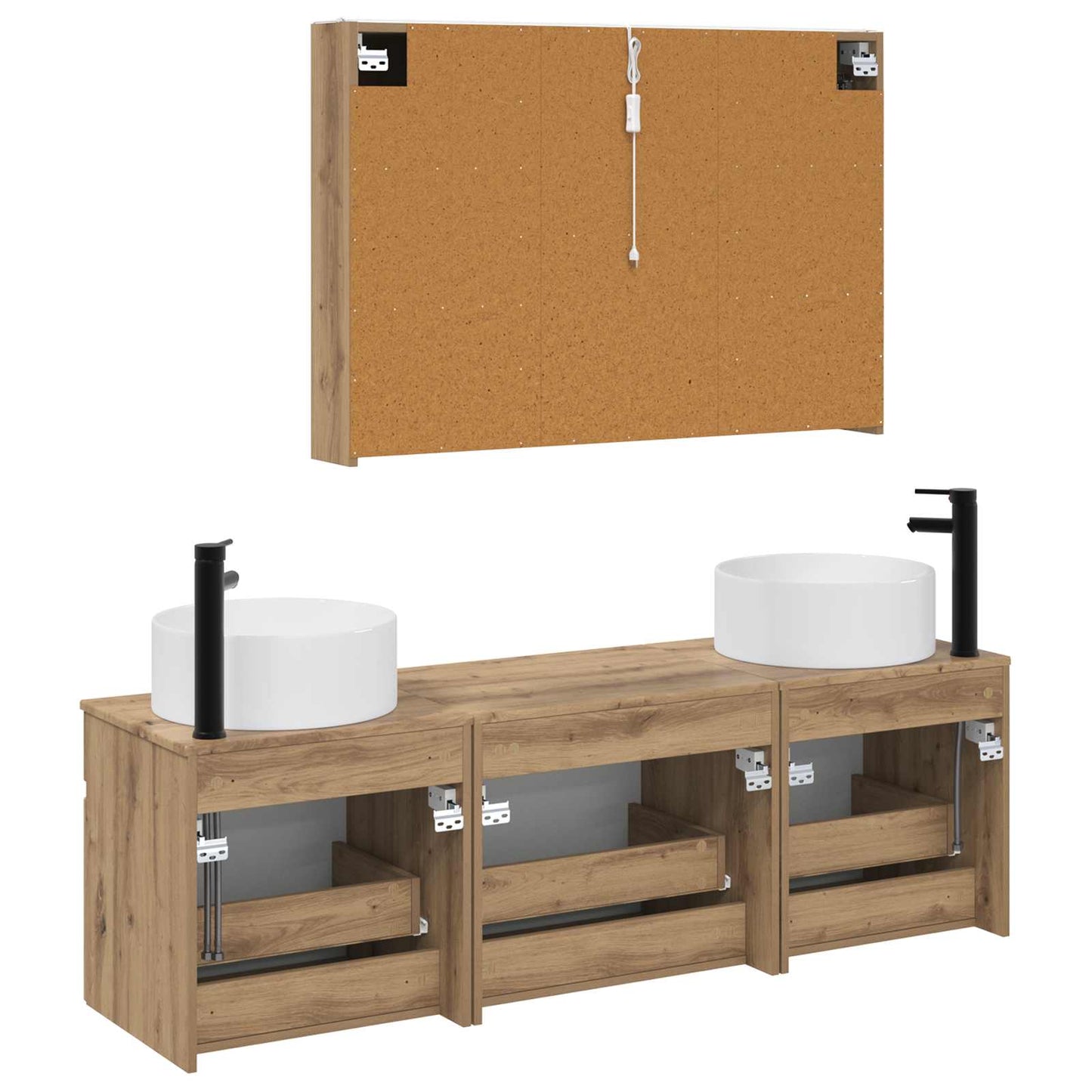 Bathroom Cabinet Set 4 pcs Artisan Oak Engineered Wood