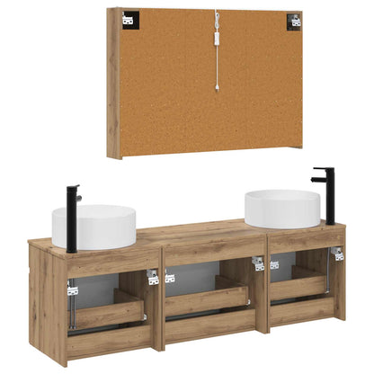 Bathroom Cabinet Set 4 pcs Artisan Oak Engineered Wood