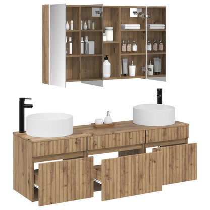 Bathroom Cabinet Set 4 pcs Artisan Oak Engineered Wood