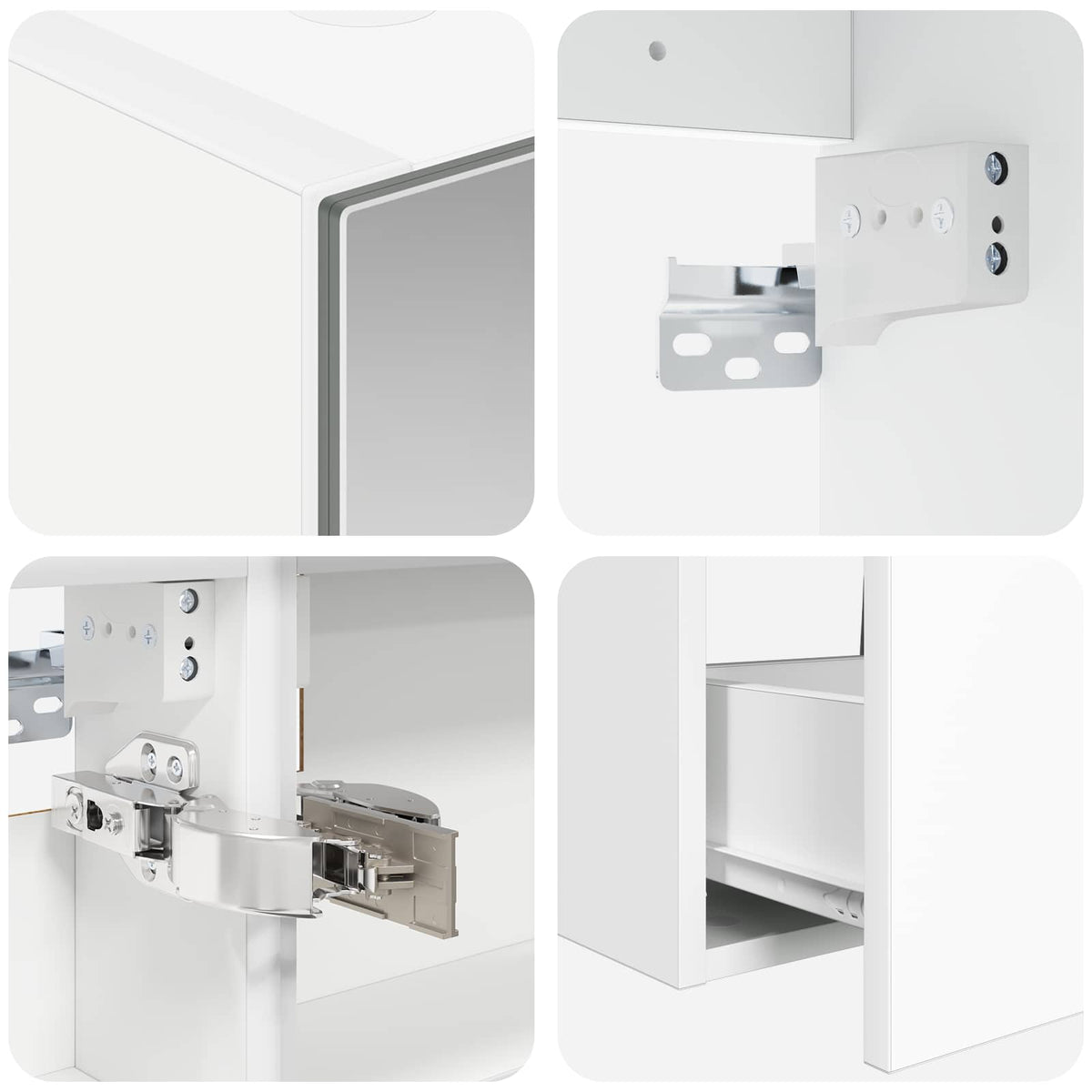 Bathroom Cabinet Set 5 pcs White Engineered Wood