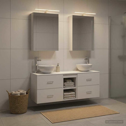 Bathroom Cabinet Set 5 pcs White Engineered Wood