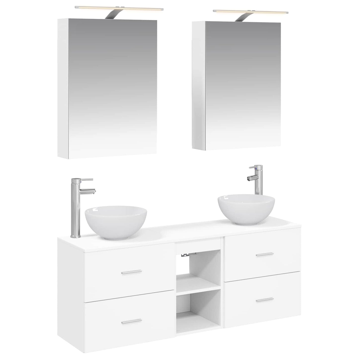 Bathroom Cabinet Set 5 pcs White Engineered Wood