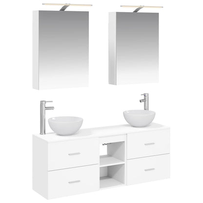 Bathroom Cabinet Set 5 pcs White Engineered Wood