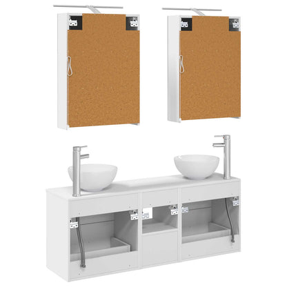 Bathroom Cabinet Set 5 pcs White Engineered Wood