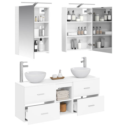 Bathroom Cabinet Set 5 pcs White Engineered Wood