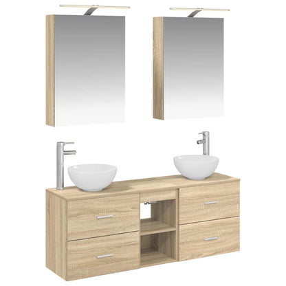 Bathroom Cabinet Set 5 pcs Sonoma Oak 50 x 14.5 x 70 cm
