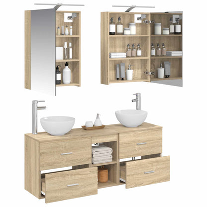 Bathroom Cabinet Set 5 pcs Sonoma Oak 50 x 14.5 x 70 cm
