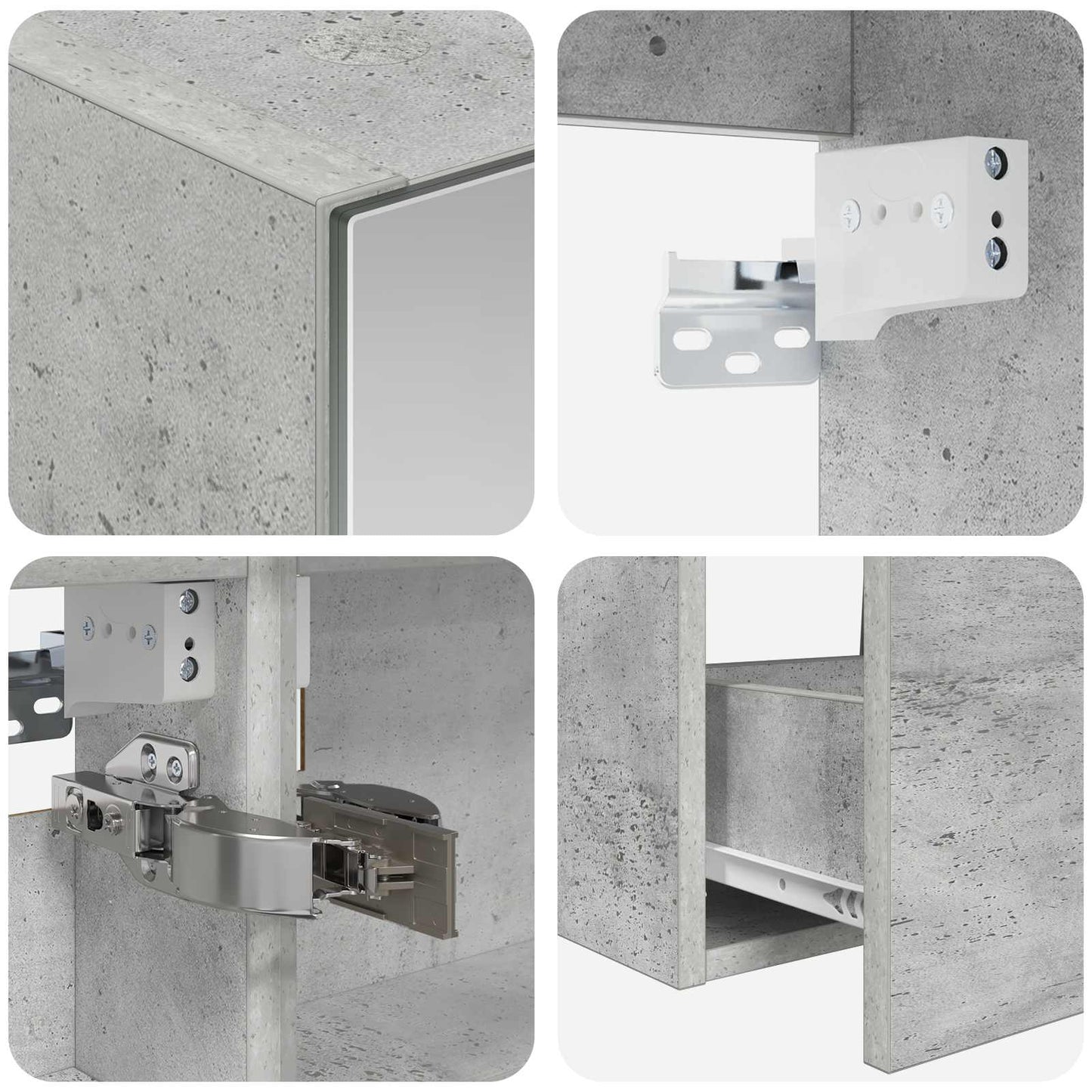 Bathroom Cabinet Set 5 pcs Concrete Grey Engineered Wood
