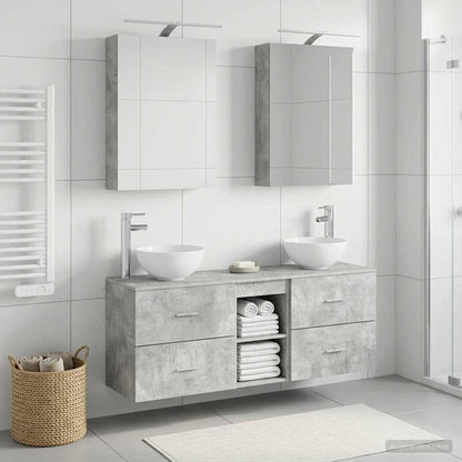 Bathroom Cabinet Set 5 pcs Concrete Grey Engineered Wood