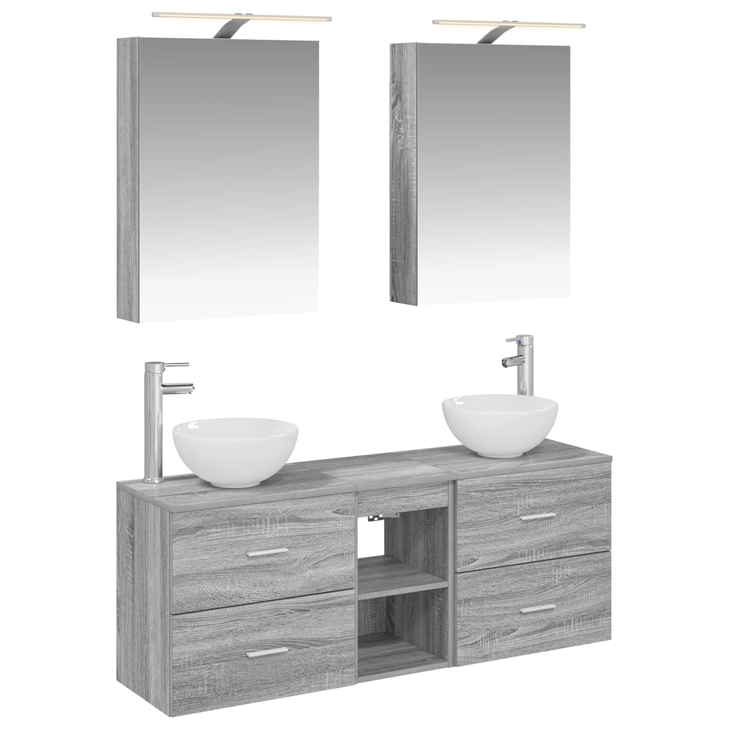 Bathroom Cabinet Set 5 pcs Grey Sonoma Engineered Wood