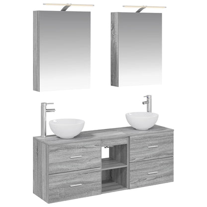 Bathroom Cabinet Set 5 pcs Grey Sonoma Engineered Wood
