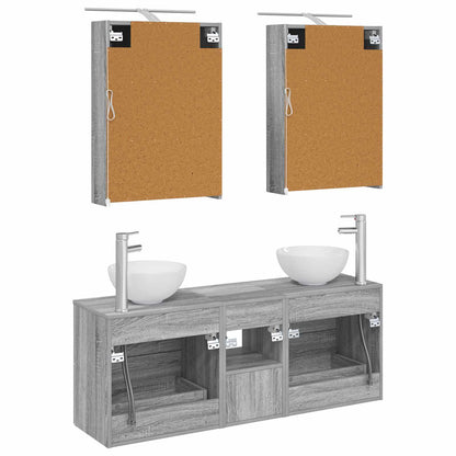 Bathroom Cabinet Set 5 pcs Grey Sonoma Engineered Wood
