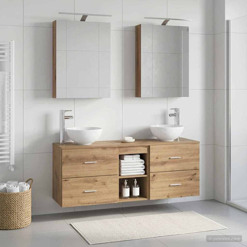 Bathroom Cabinet Set 5 pcs Artisan Oak Engineered Wood
