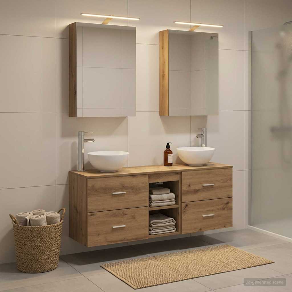 Bathroom Cabinet Set 5 pcs Artisan Oak Engineered Wood