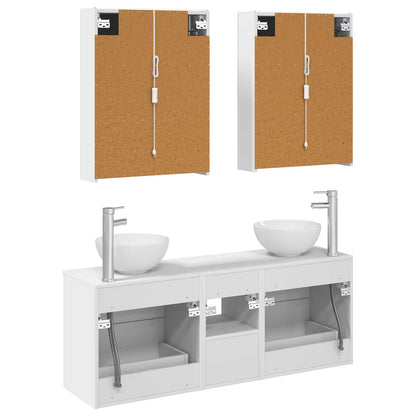 Bathroom Cabinet Set 5 pcs White Engineered Wood
