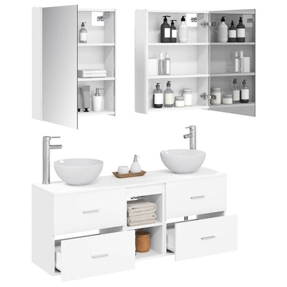 Bathroom Cabinet Set 5 pcs White Engineered Wood