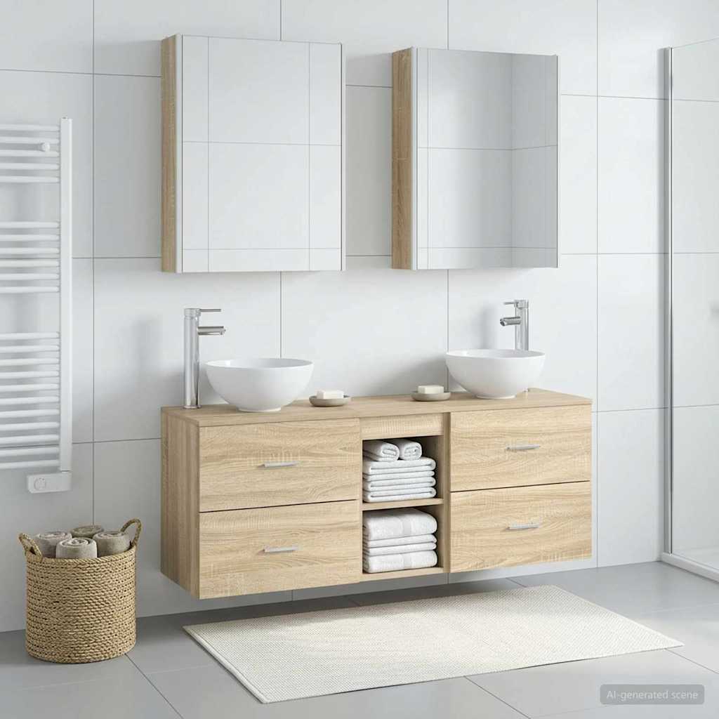 Bathroom Cabinet Set 5 pcs Sonoma Oak Engineered Wood