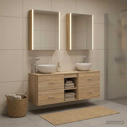 Bathroom Cabinet Set 5 pcs Sonoma Oak Engineered Wood