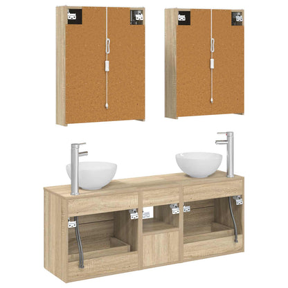 Bathroom Cabinet Set 5 pcs Sonoma Oak 53 x 15.5 x 70 cm