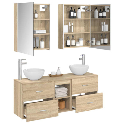 Bathroom Cabinet Set 5 pcs Sonoma Oak 53 x 15.5 x 70 cm