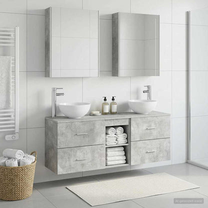 Bathroom Cabinet Set 5 pcs Concrete Grey Engineered Wood