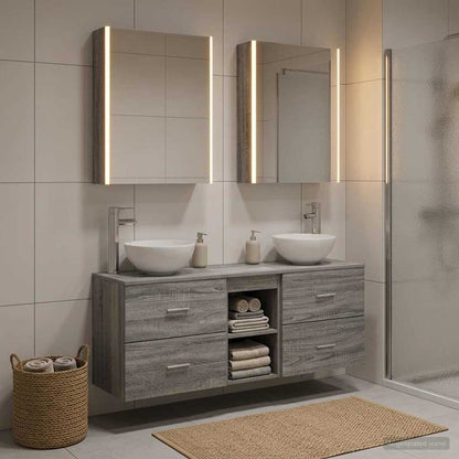 Bathroom Cabinet Set 5 pcs Grey Sonoma Engineered Wood
