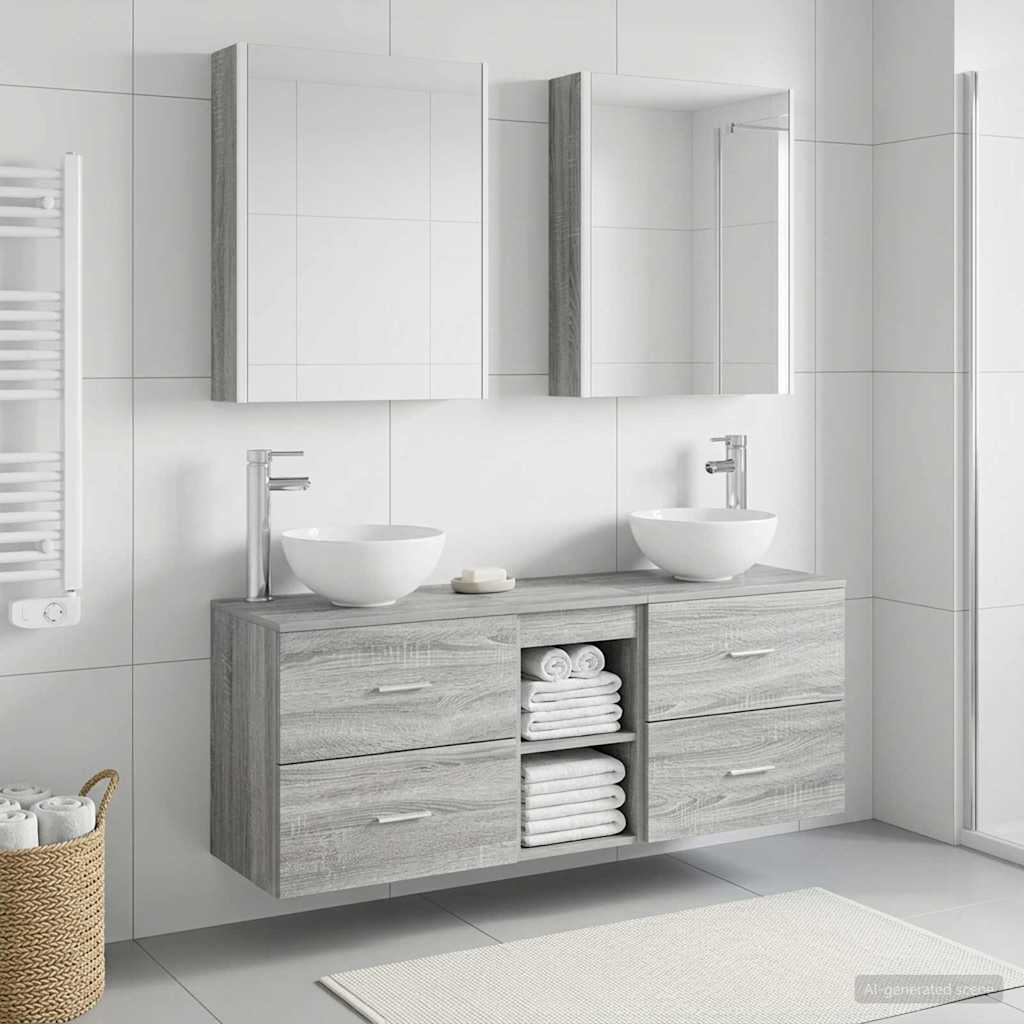 Bathroom Cabinet Set 5 pcs Grey Sonoma Engineered Wood