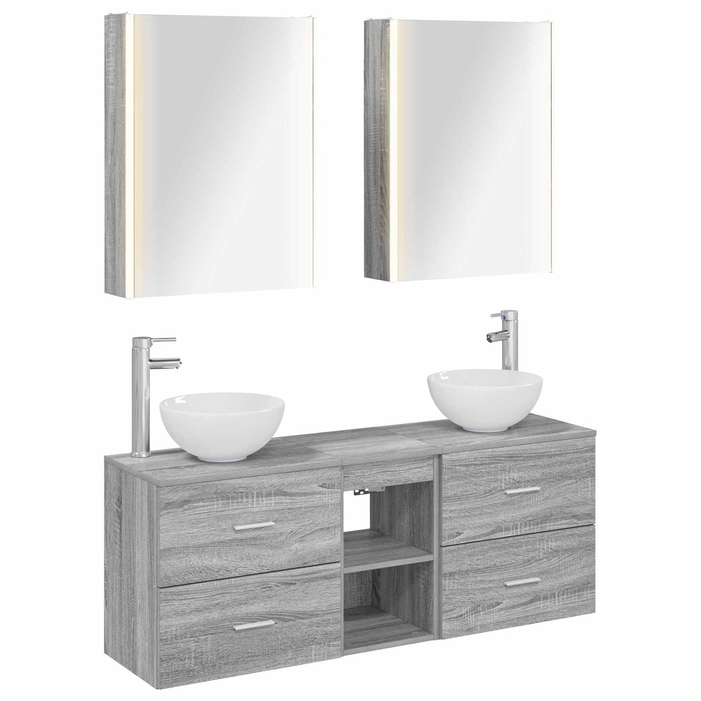 Bathroom Cabinet Set 5 pcs Grey Sonoma Engineered Wood