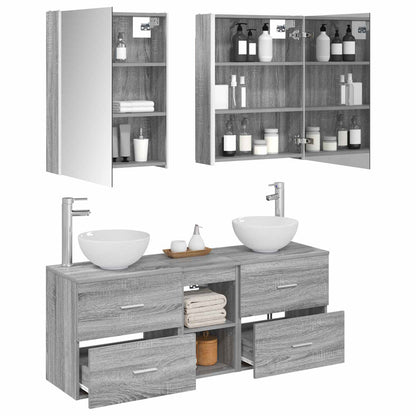 Bathroom Cabinet Set 5 pcs Grey Sonoma Engineered Wood