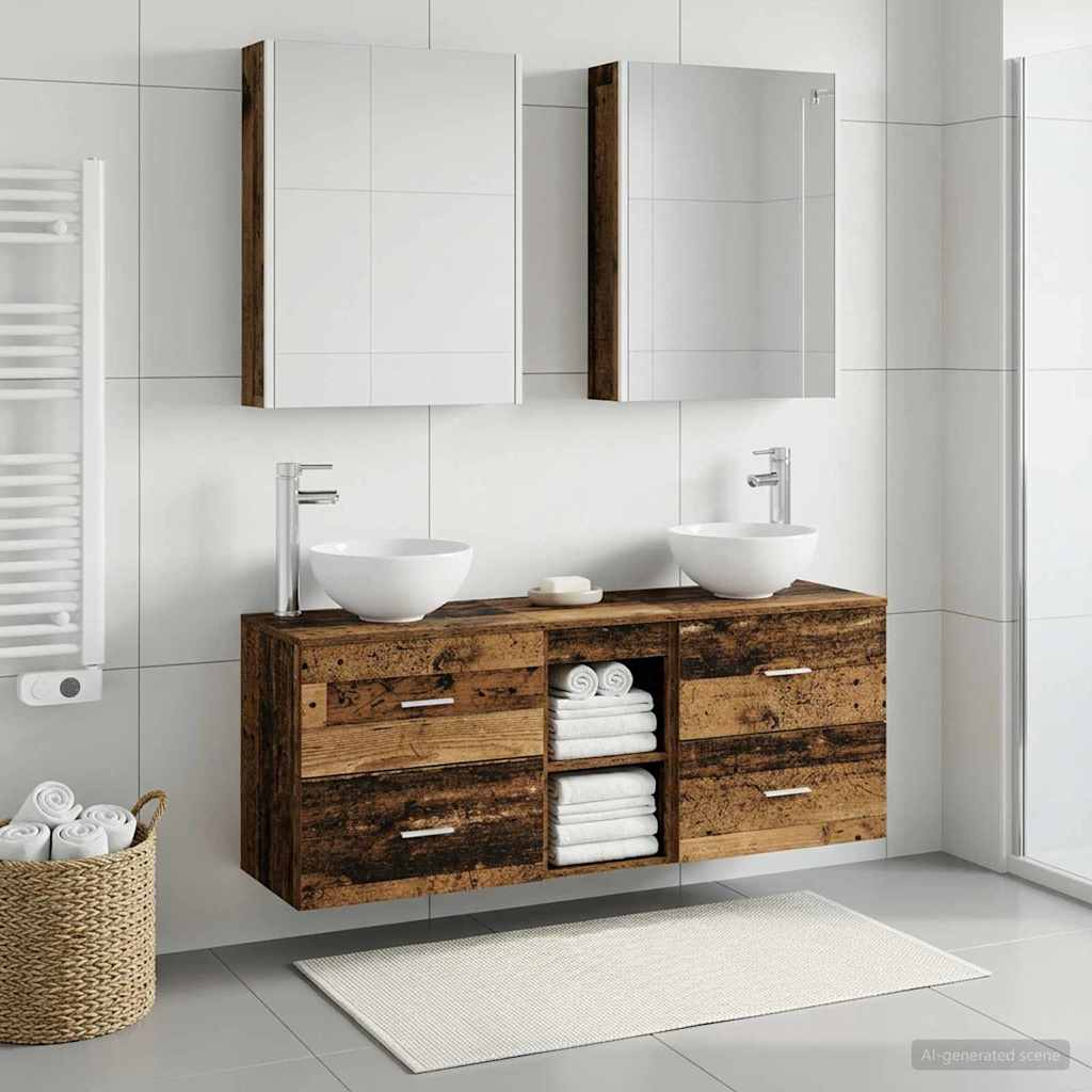 Bathroom Cabinet Set 5 pcs Old Wood Engineered Wood