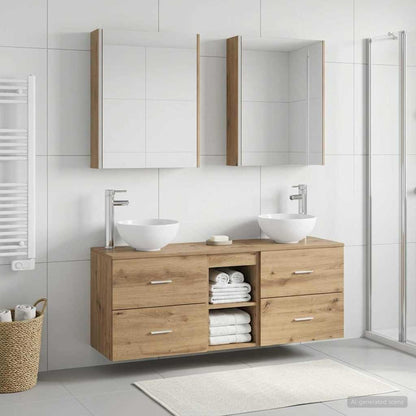 Bathroom Cabinet Set 5 pcs Artisan Oak Engineered Wood