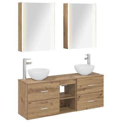 Bathroom Cabinet Set 5 pcs Artisan Oak Engineered Wood