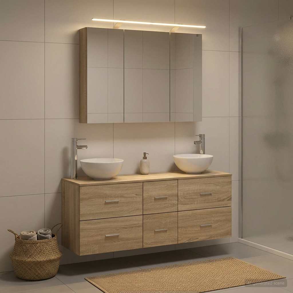 Bathroom Furniture Set 4 pcs Sonoma Oak