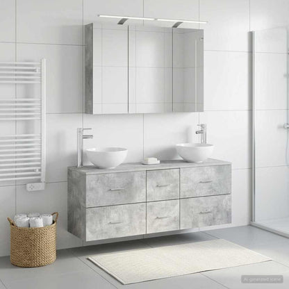Bathroom Furniture Set 4 pcs Concrete Grey